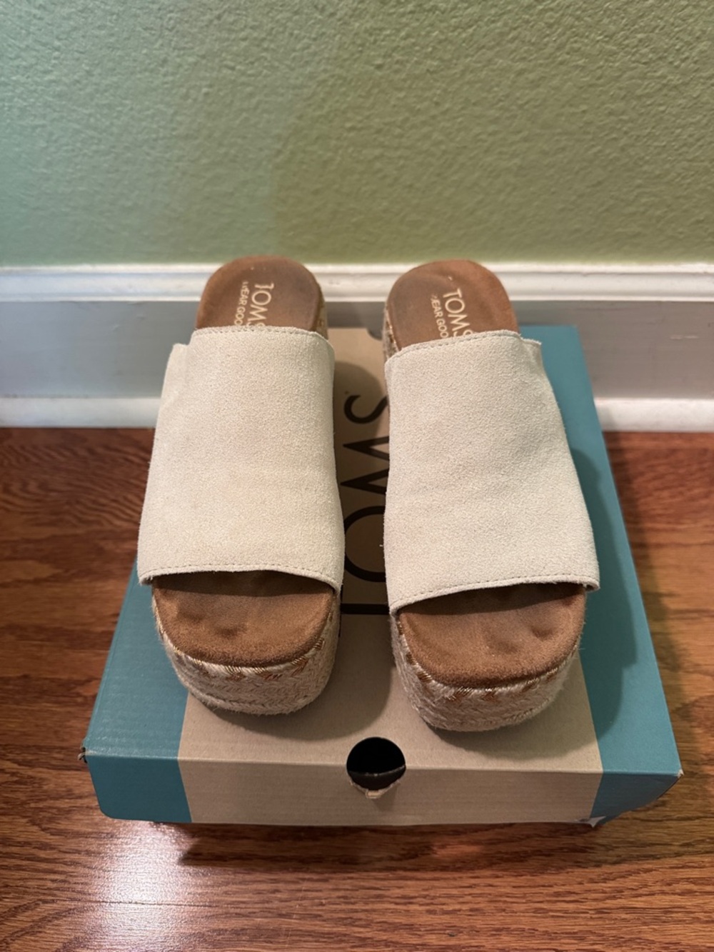 TOMS Laila Mule Fog Suede Platform Sandals
